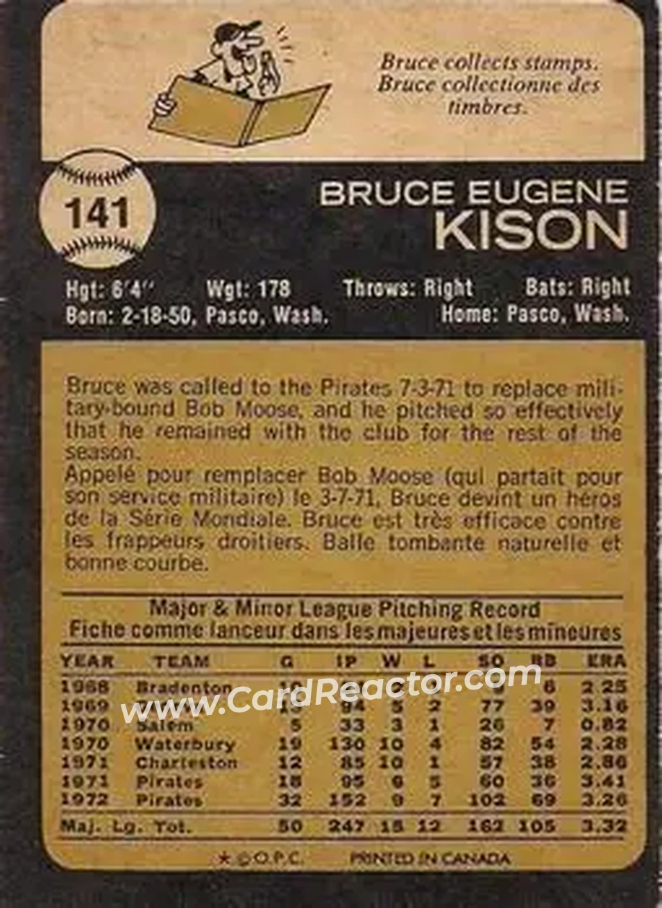 Back of Bruce Kison