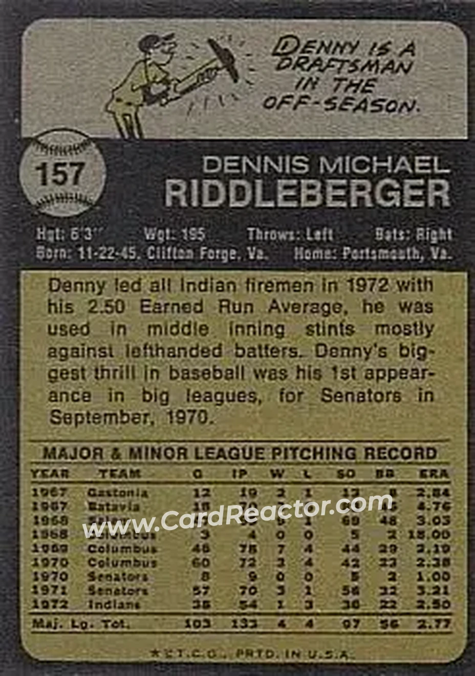 Back of Denny Riddleberger