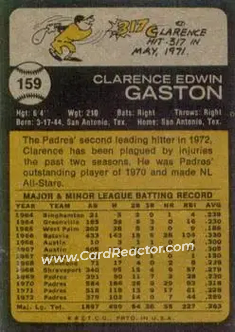 Back of Clarence Gaston