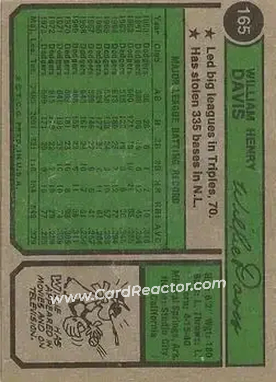 Back of Willie Davis