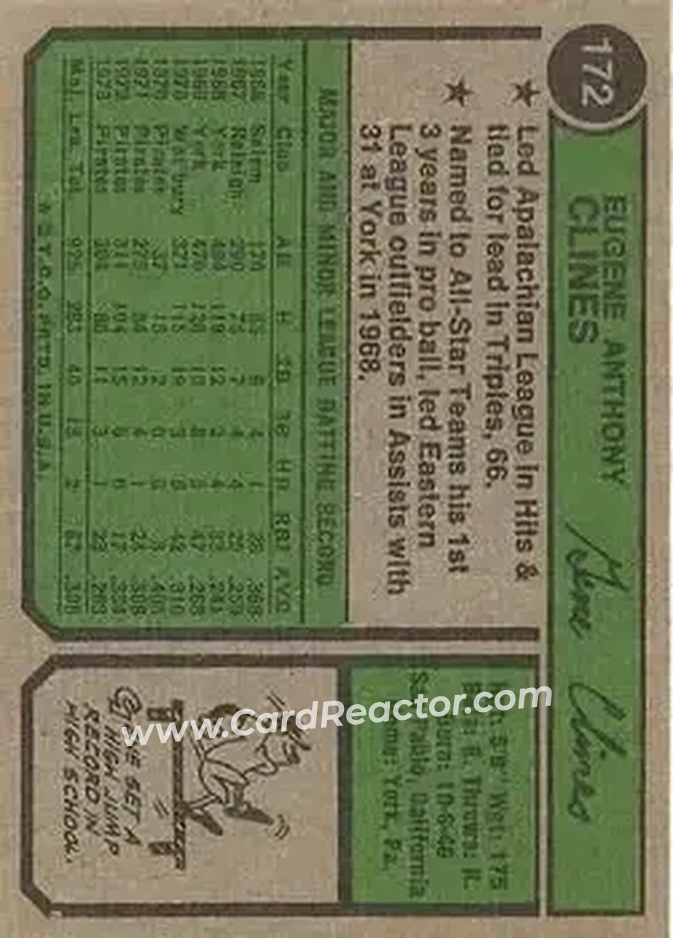 Back of Gene Clines