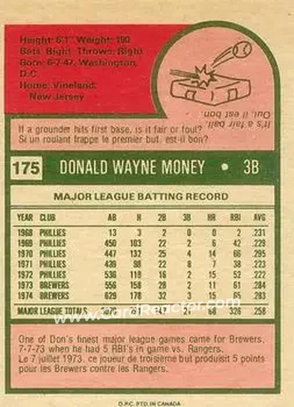 Back of Don Money
