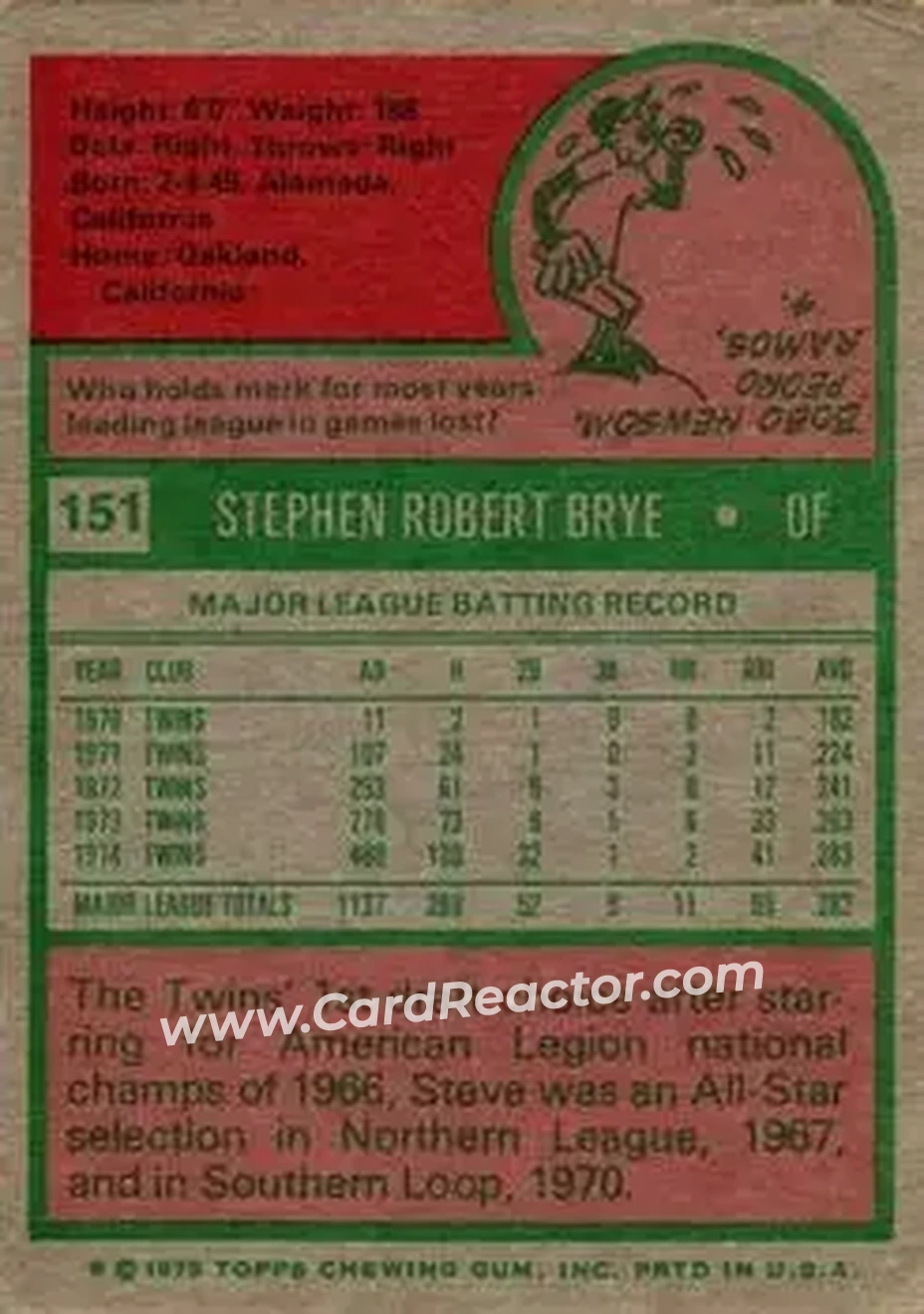 Back of Steve Brye