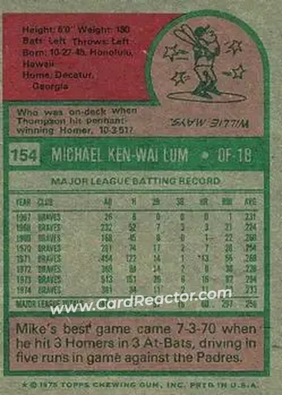 Back of Mike Lum