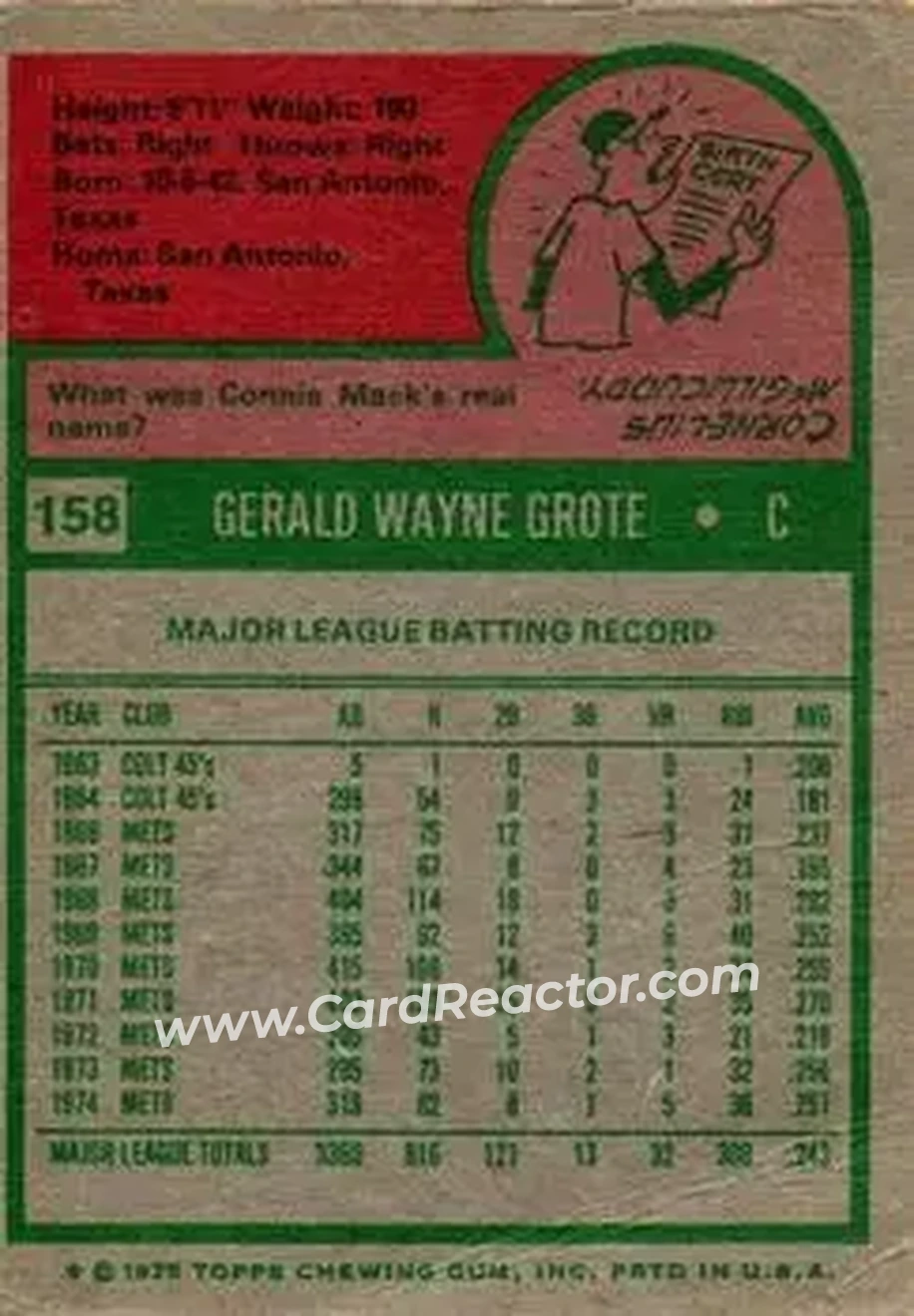 Back of Jerry Grote