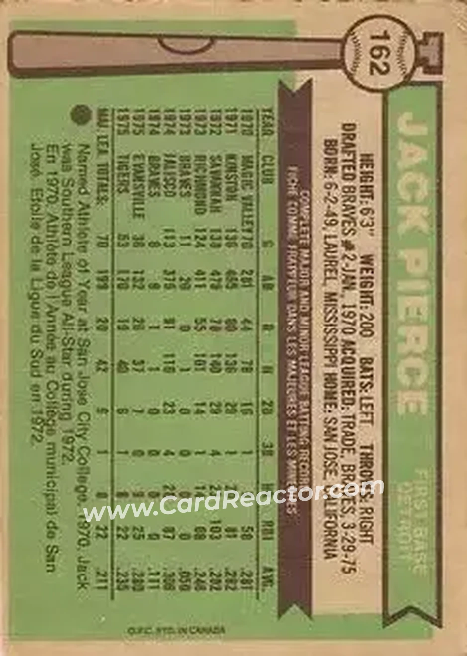Back of Jack Pierce