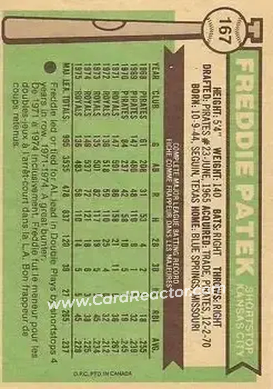 Back of Fred Patek