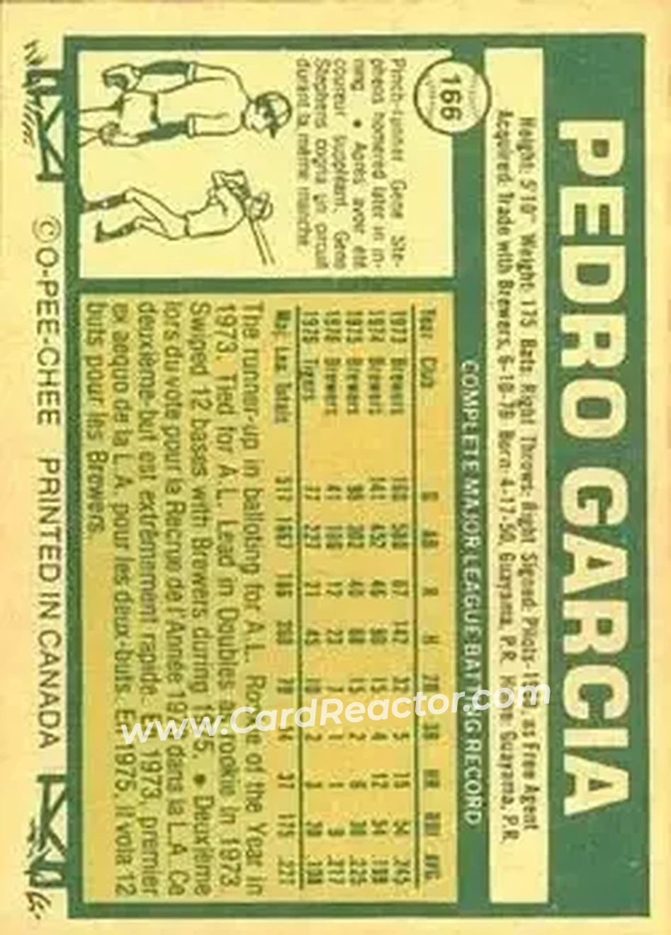 Back of Pedro Garcia