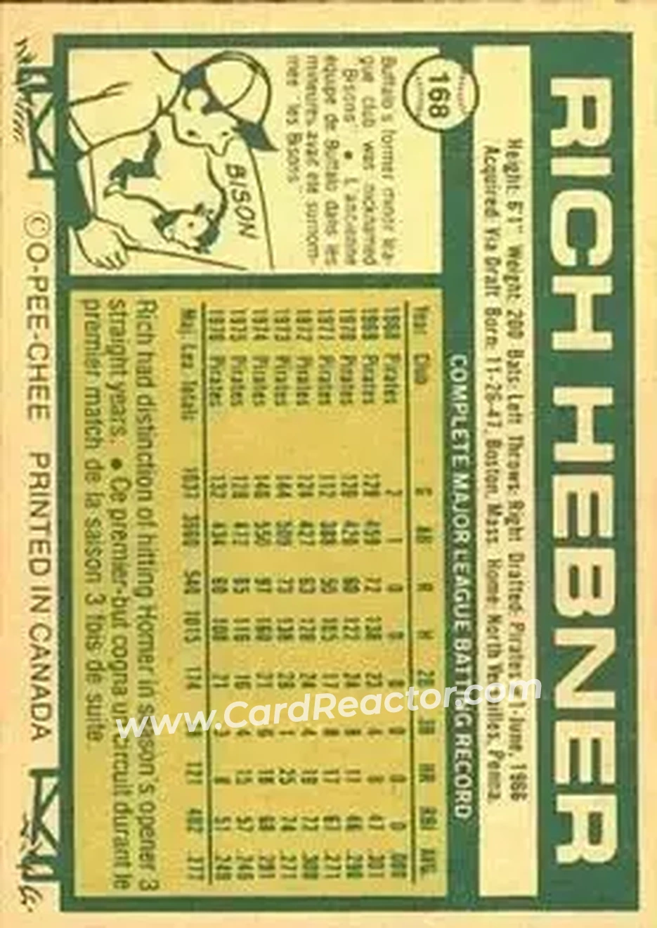 Back of Rich Hebner