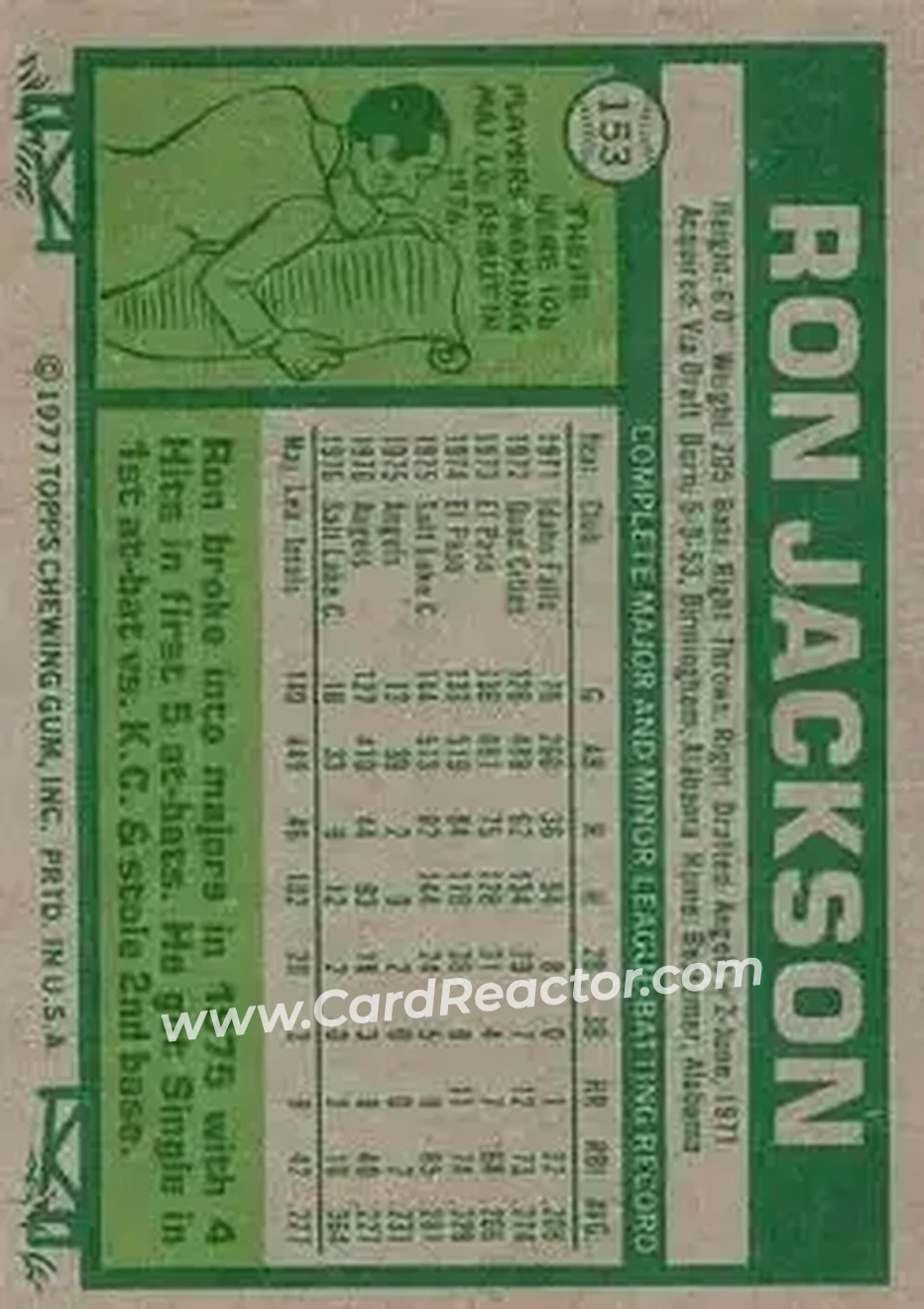 Back of Ron Jackson