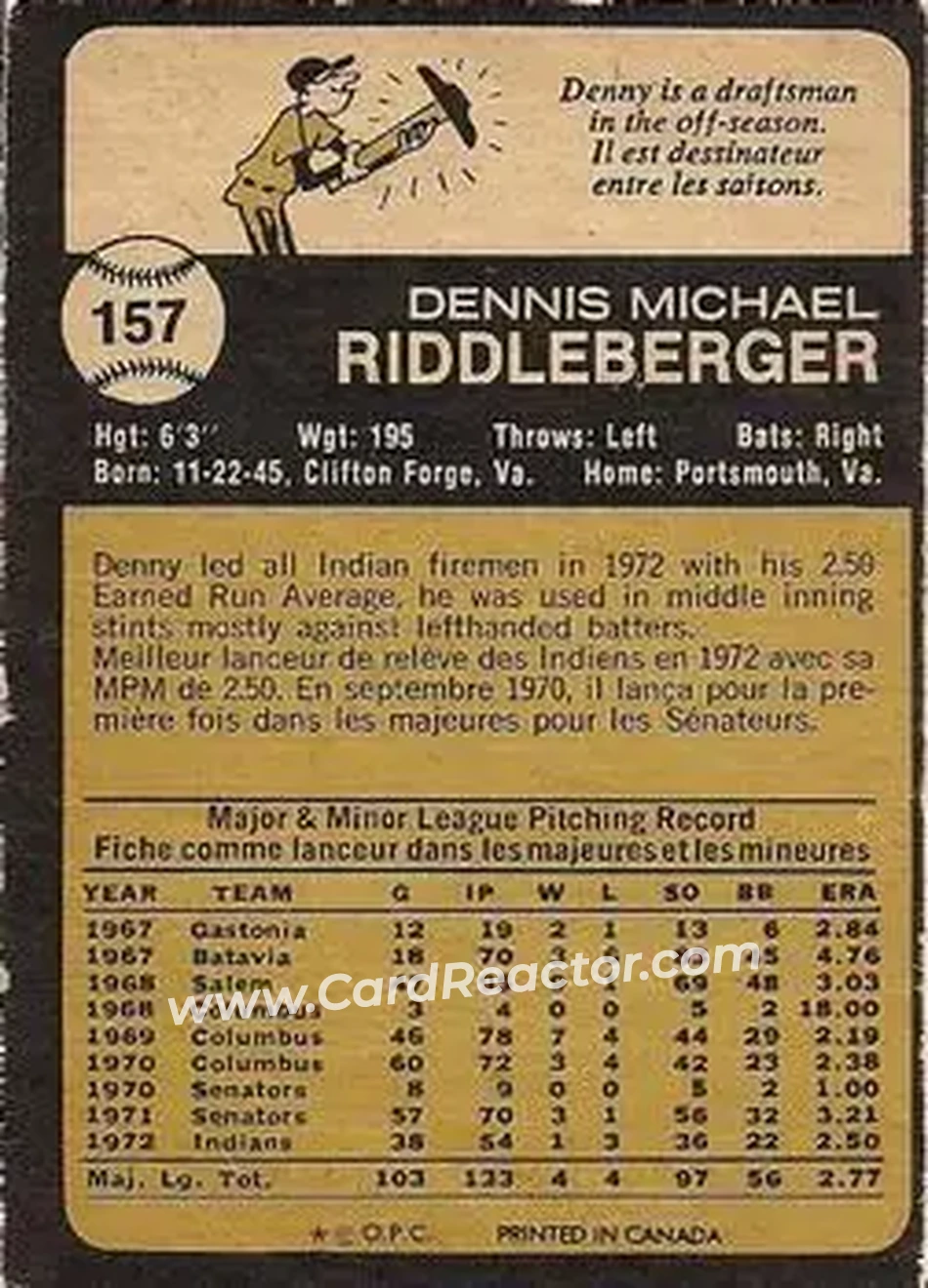 Back of Denny Riddleberger