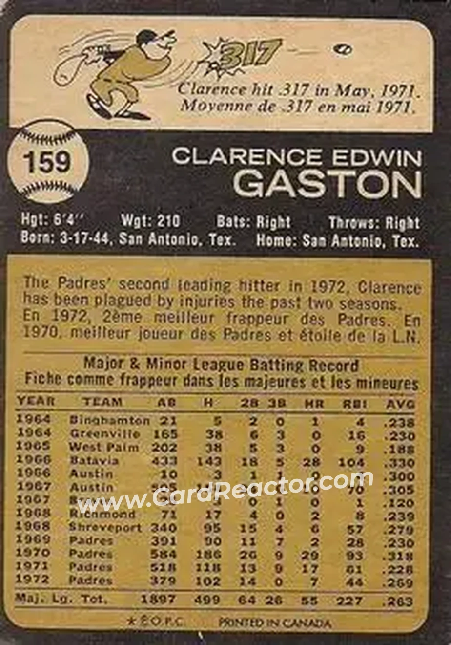 Back of Clarence Gaston
