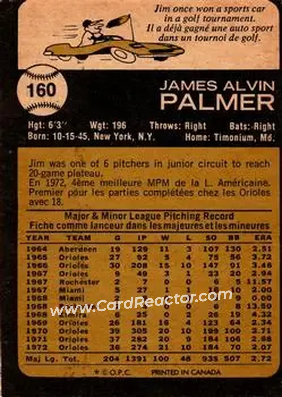 Back of Jim Palmer