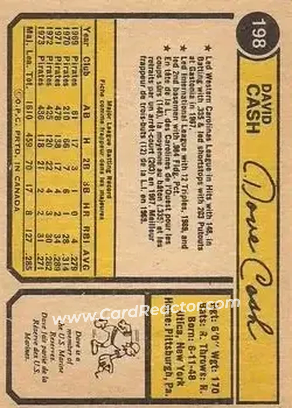 Back of Dave Cash