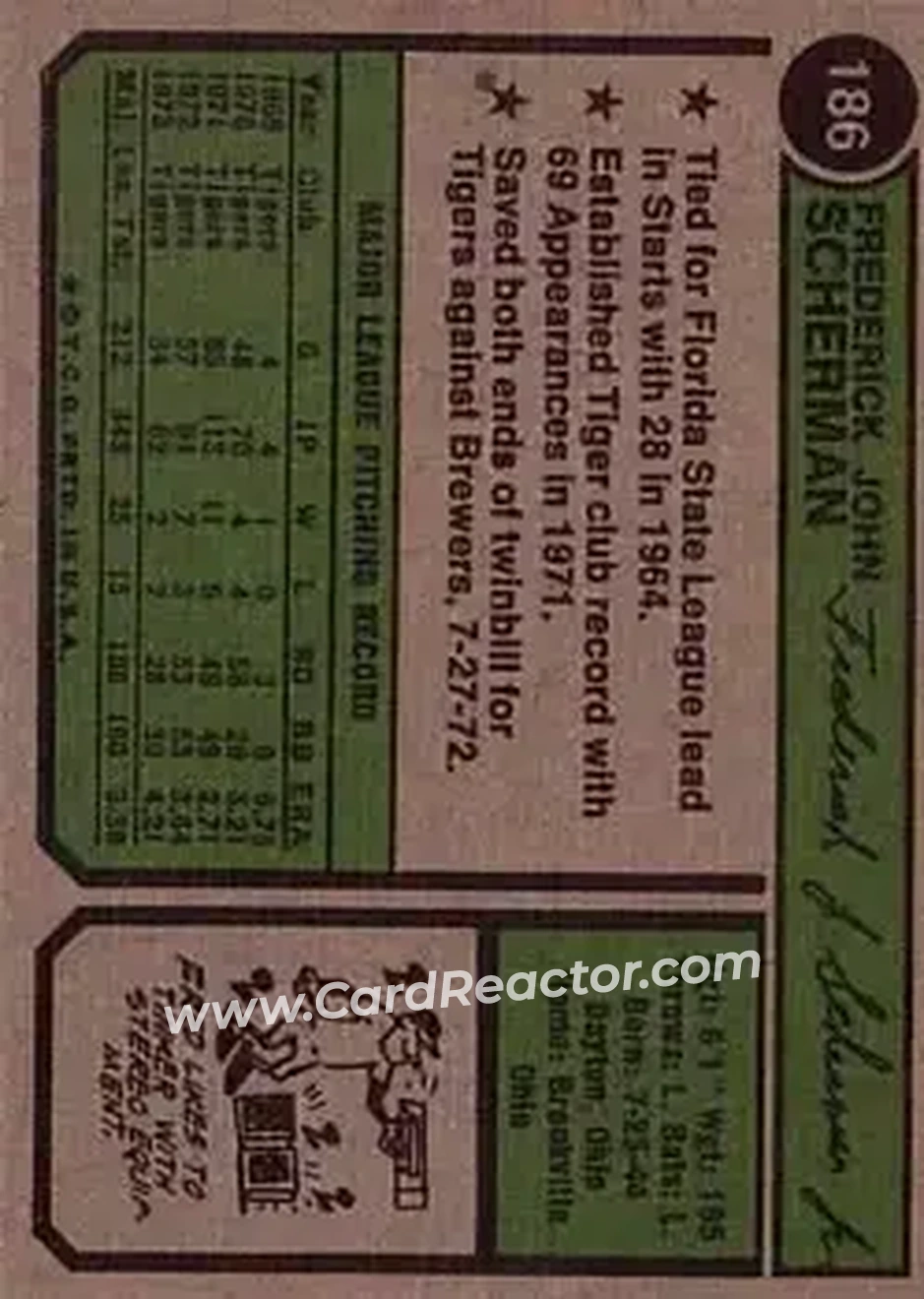 Back of Fred Scherman
