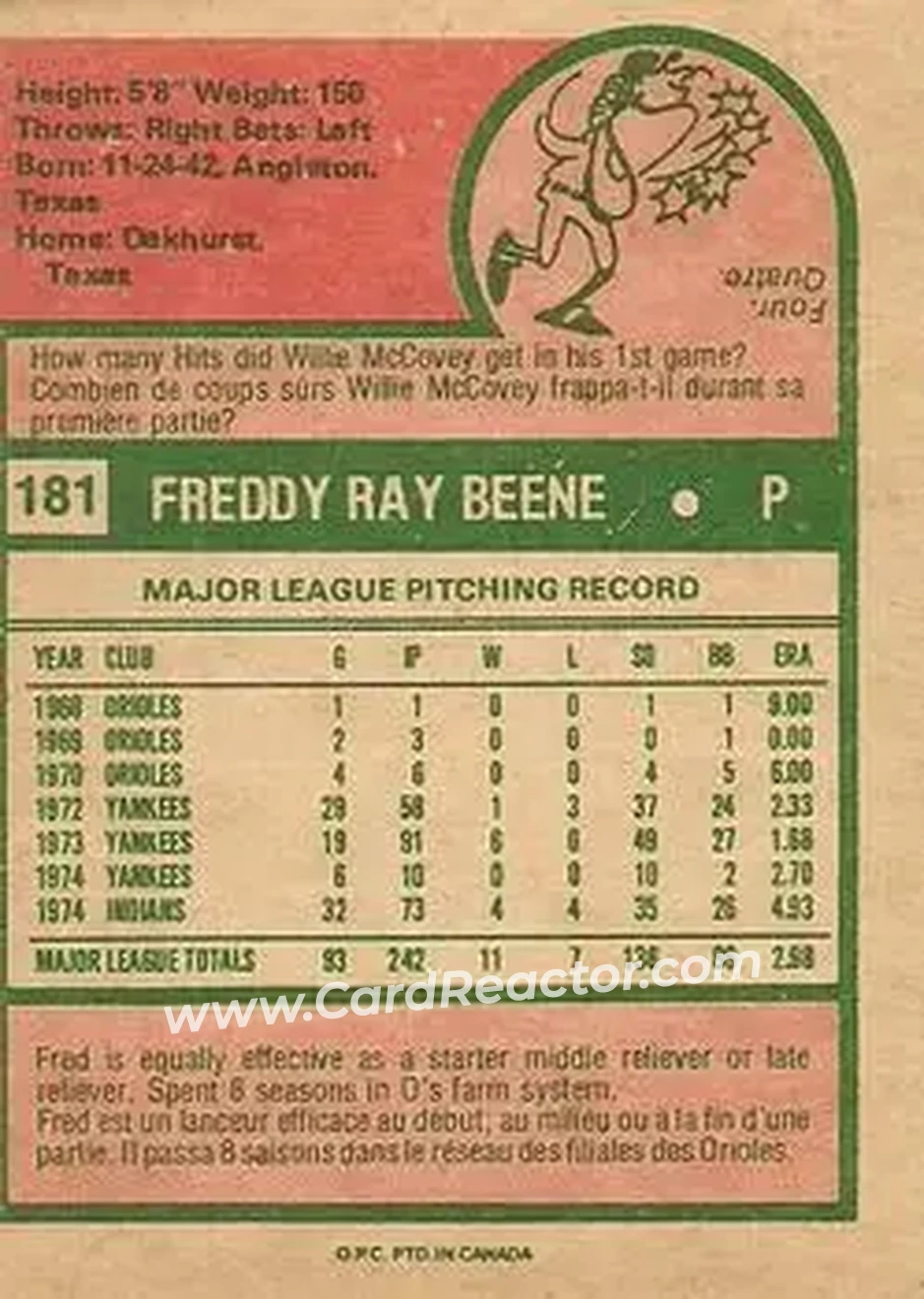 Back of Fred Beene