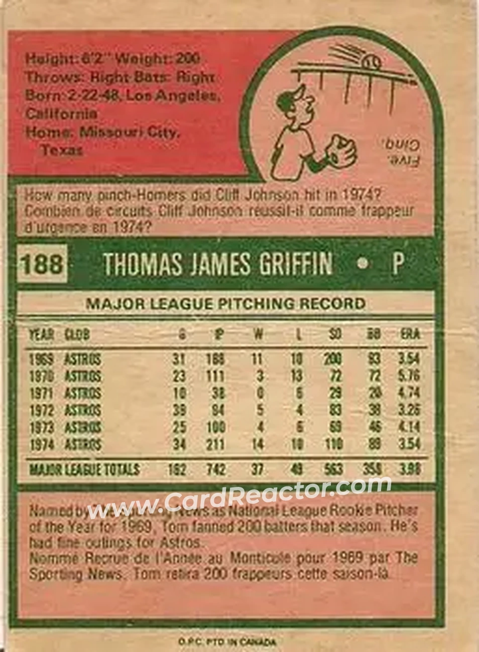 Back of Tom Griffin