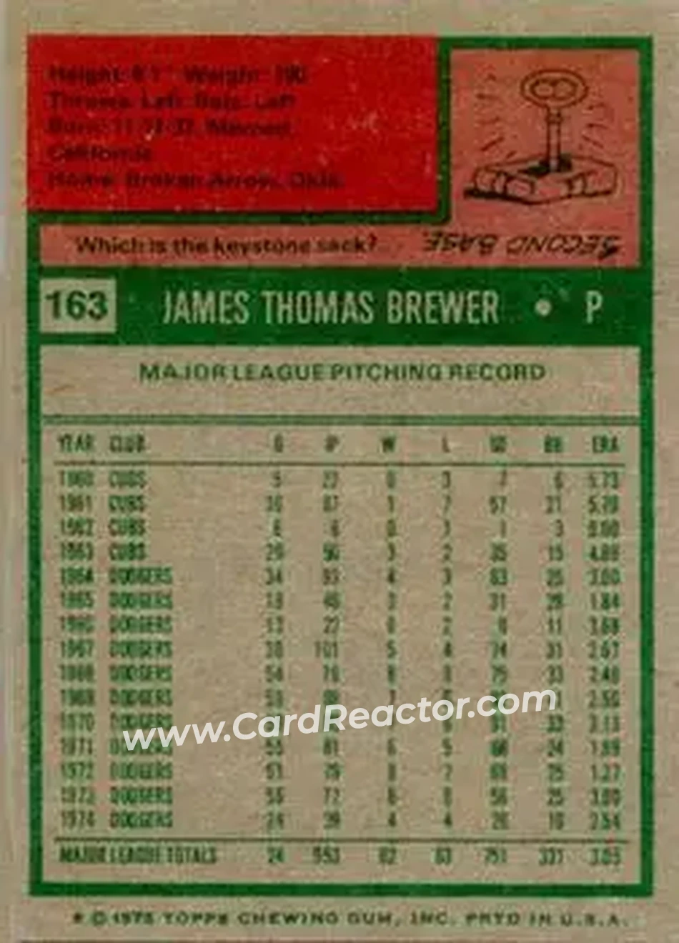 Back of Jim Brewer