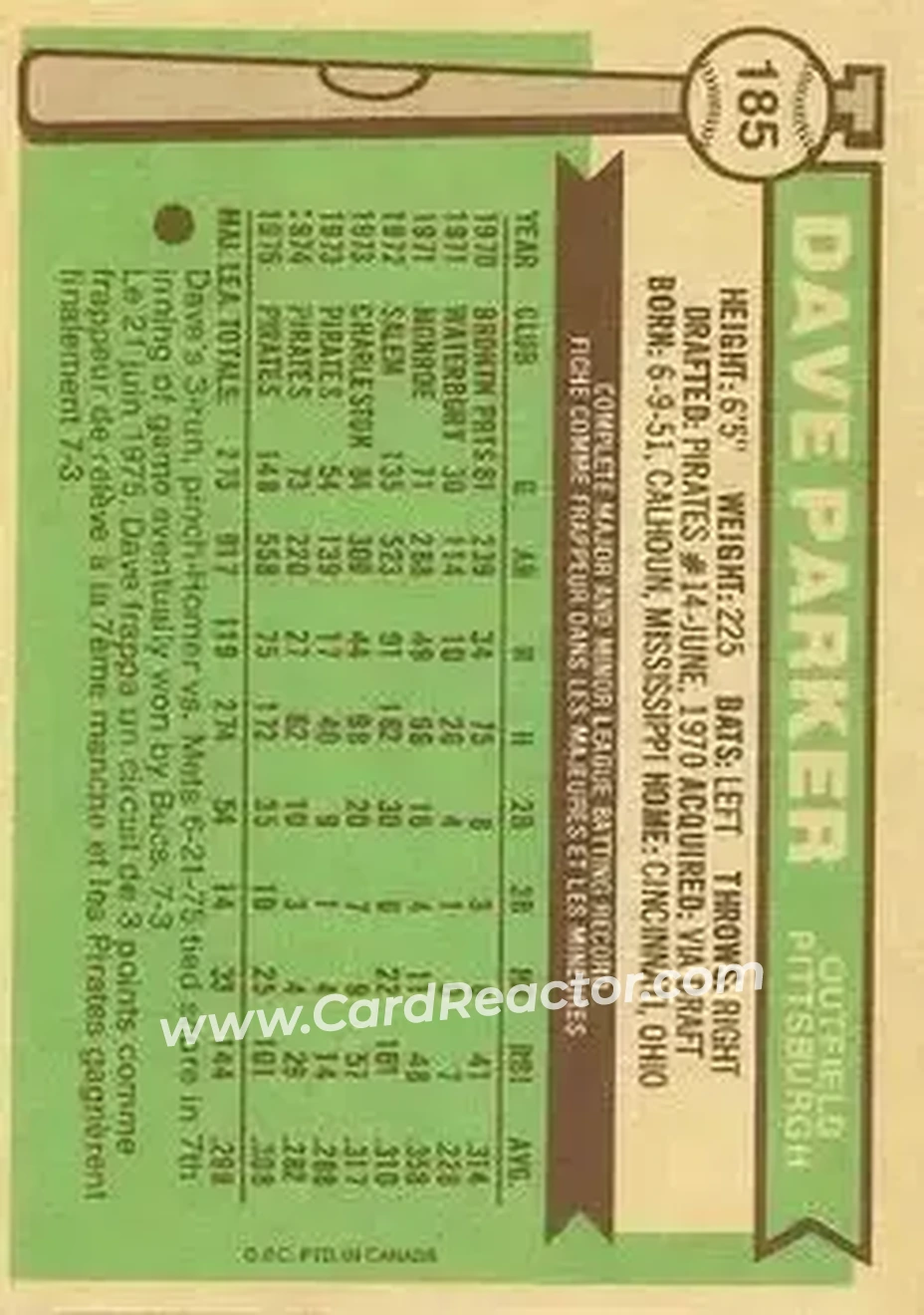 Back of Dave Parker