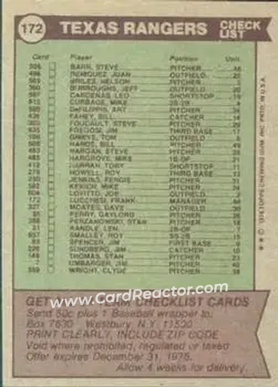 Back of Card #172