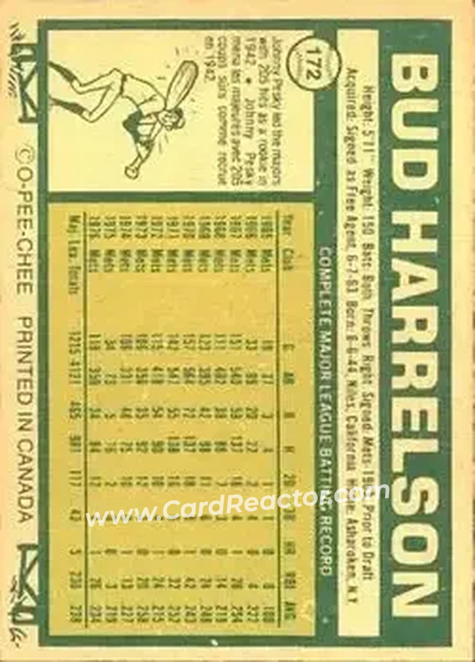 Back of Bud Harrelson