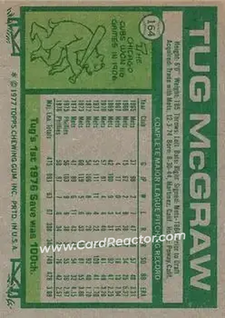 Back of Tug McGraw
