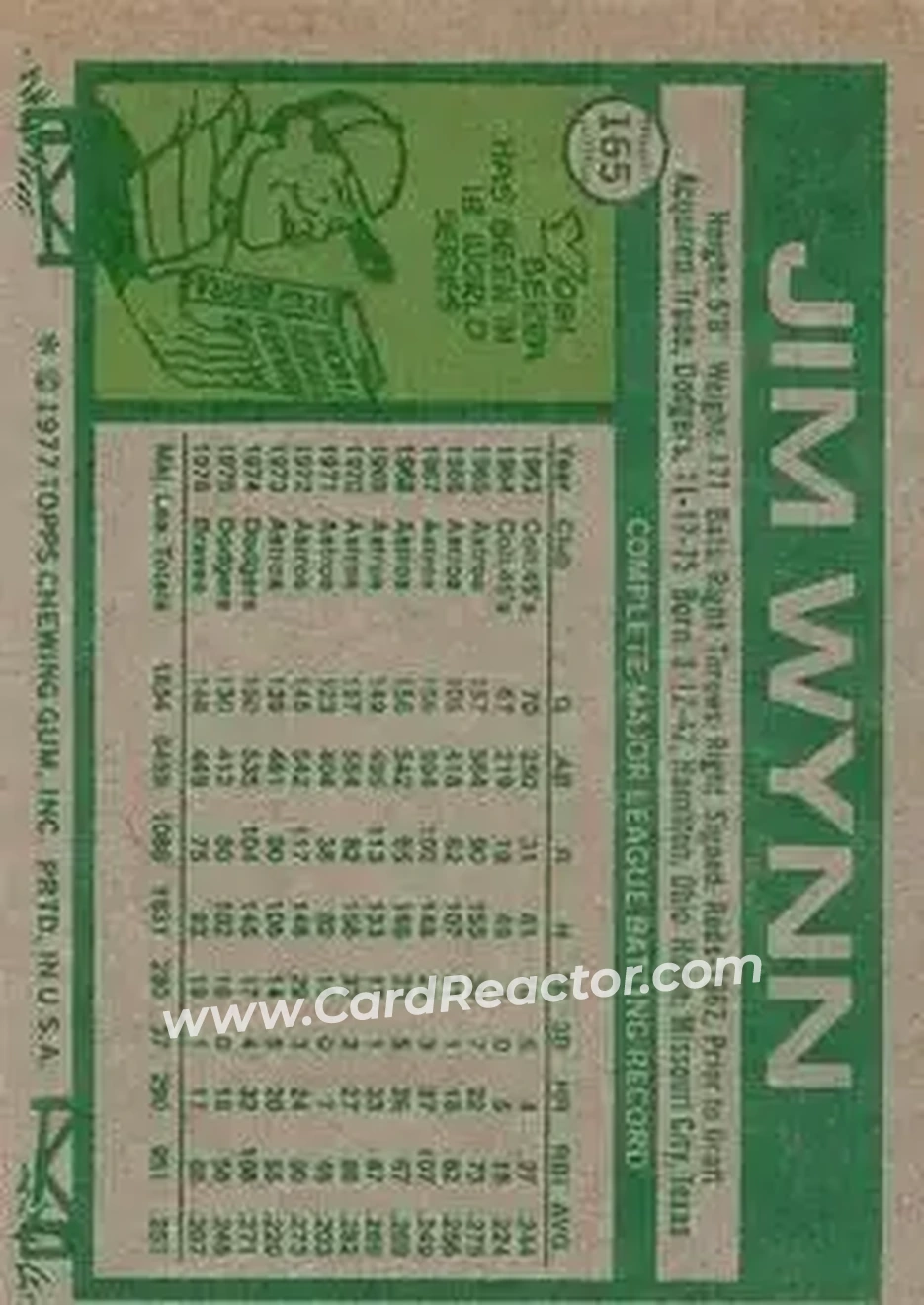 Back of Jim Wynn