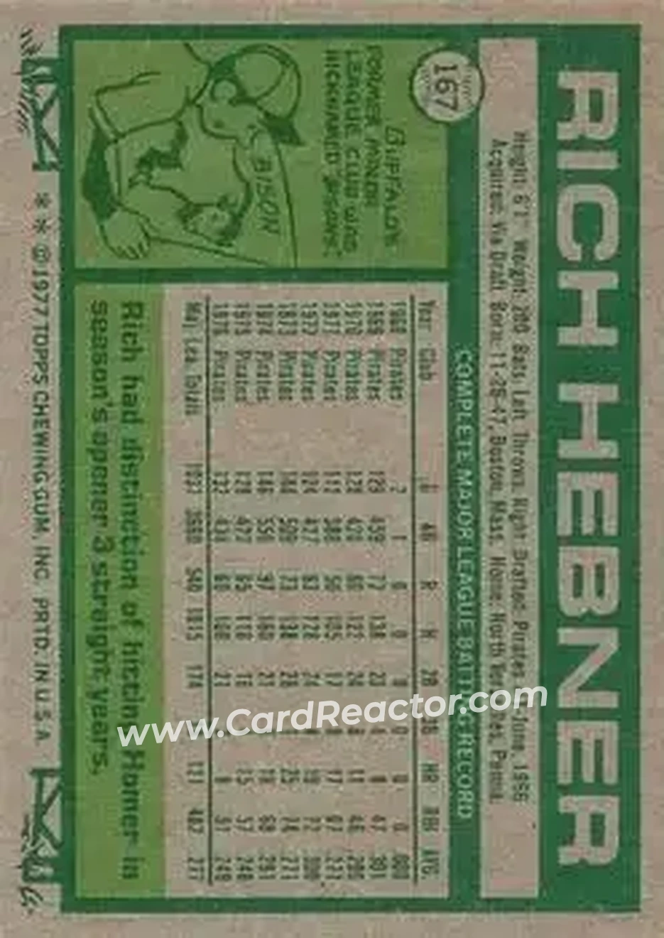 Back of Rich Hebner