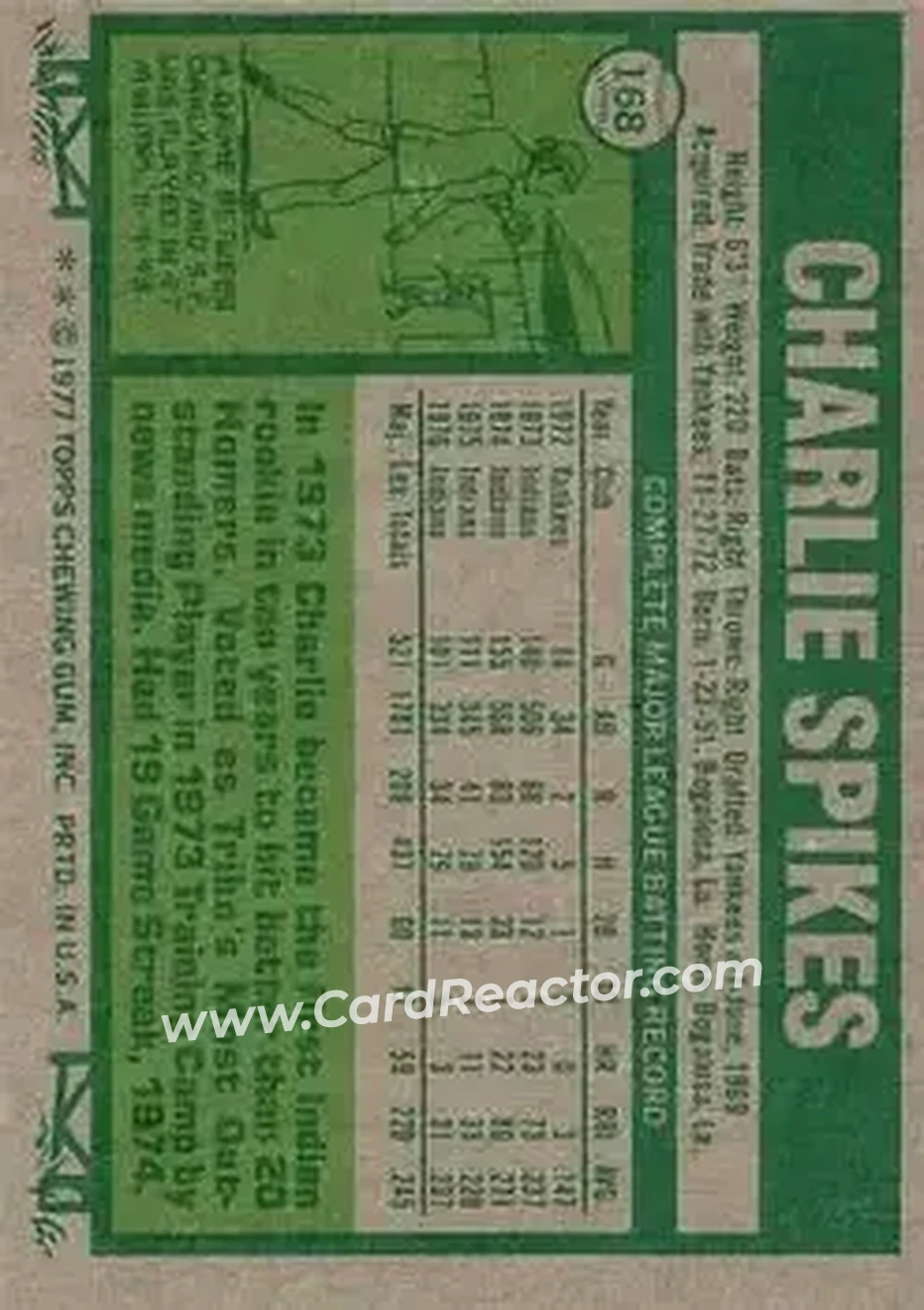 Back of Charlie Spikes