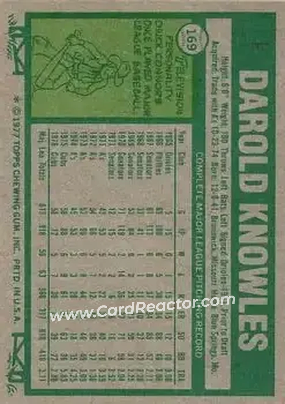 Back of Darold Knowles