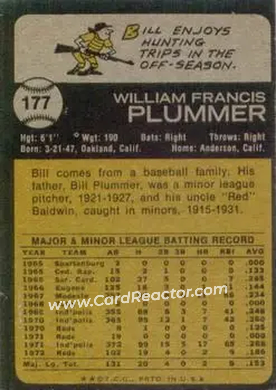 Back of Bill Plummer