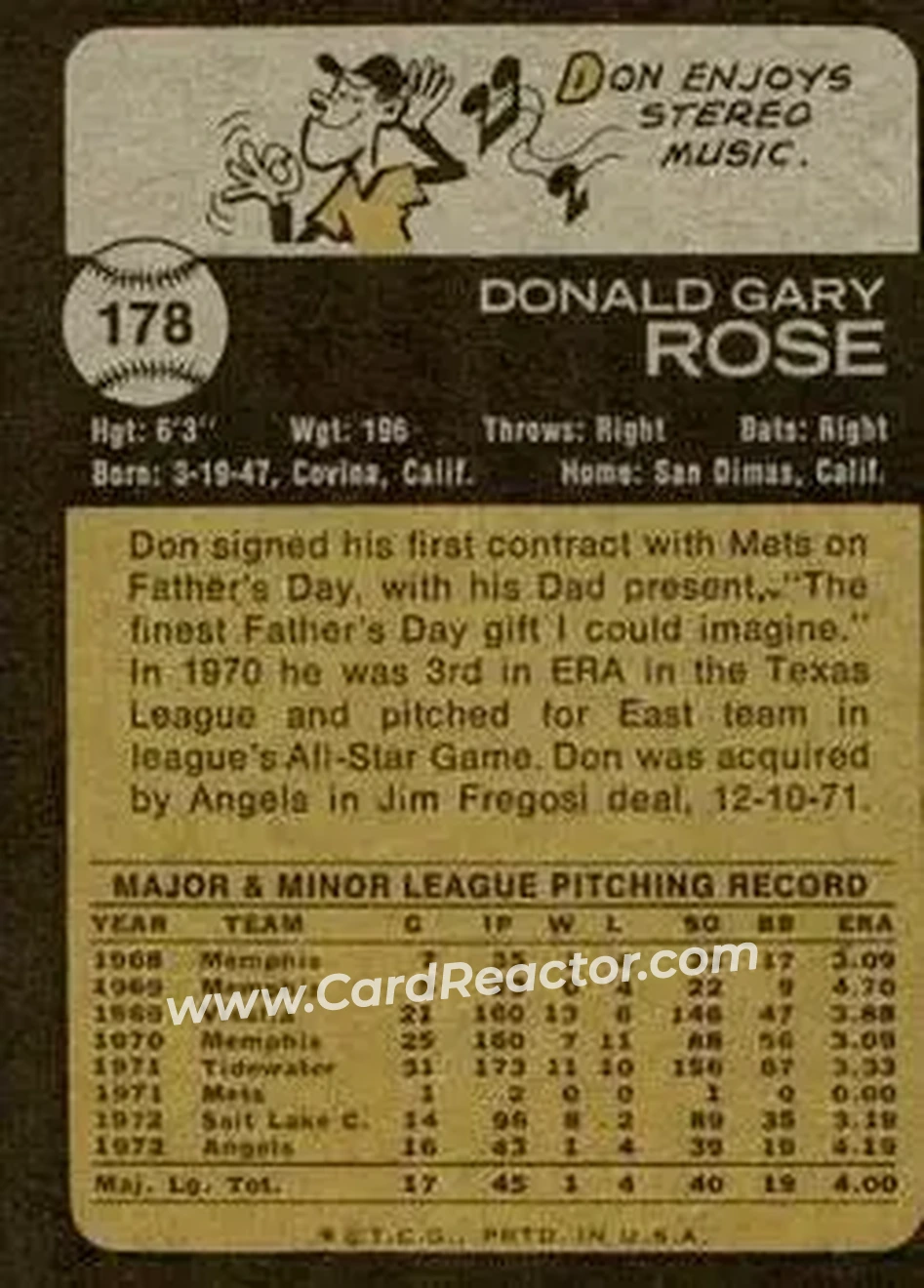 Back of Don Rose