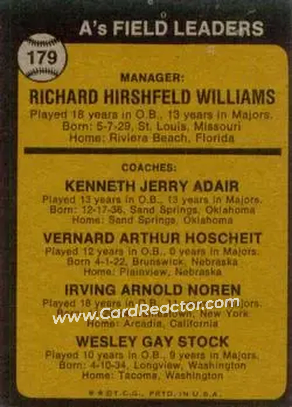 Back of Card #179