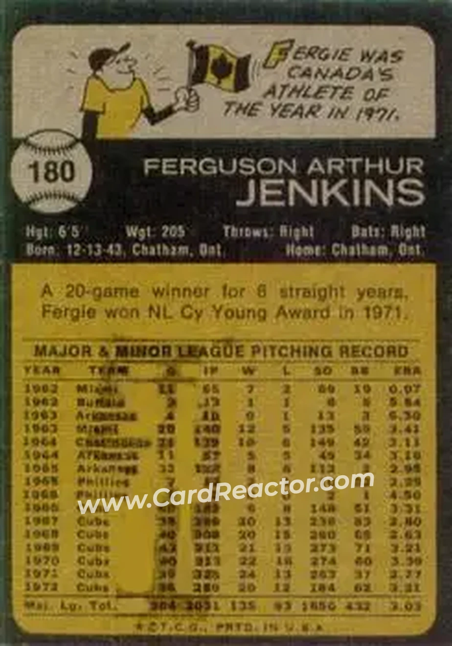 Back of Ferguson Jenkins