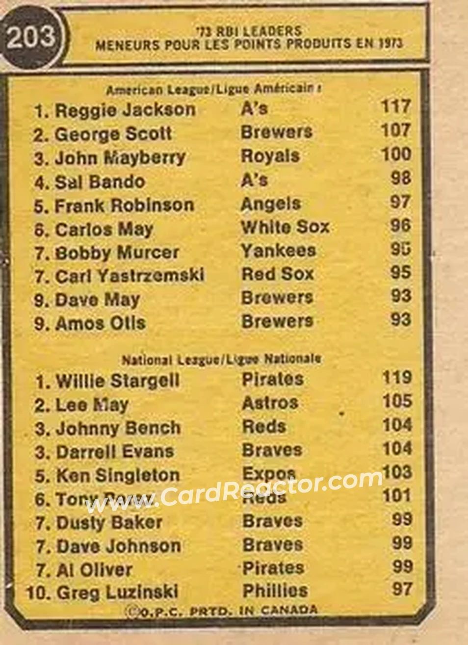Back of Card #203