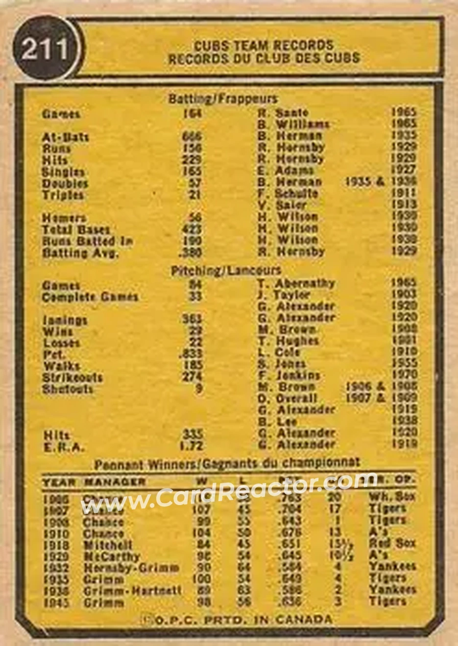 Back of Card #211