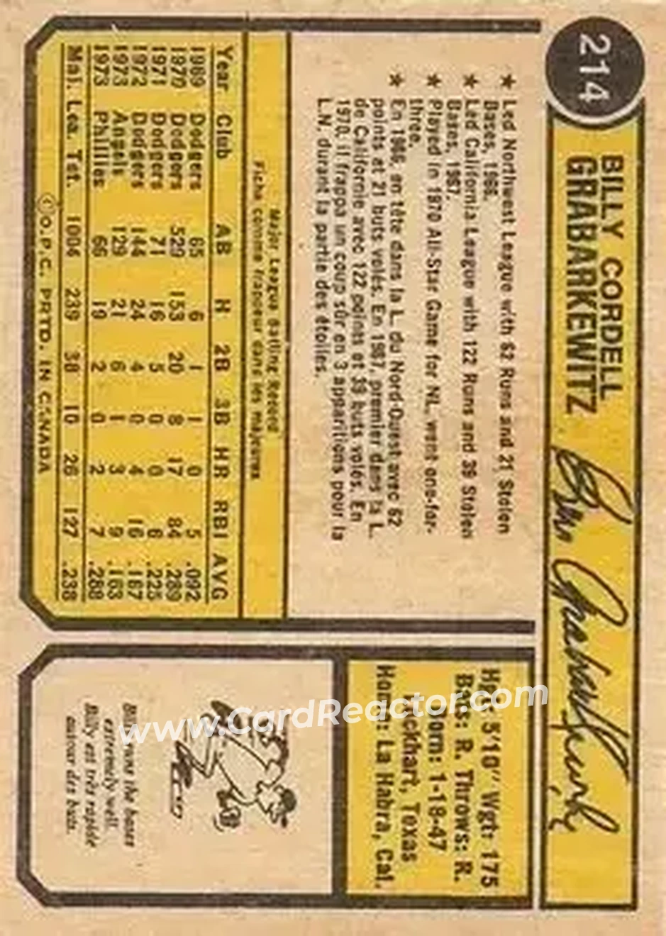 Back of Billy Grabarkewitz