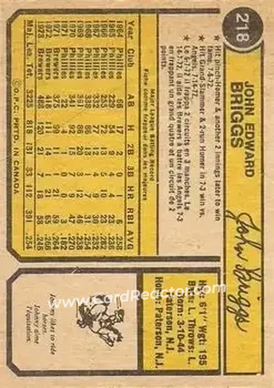Back of Johnny Briggs