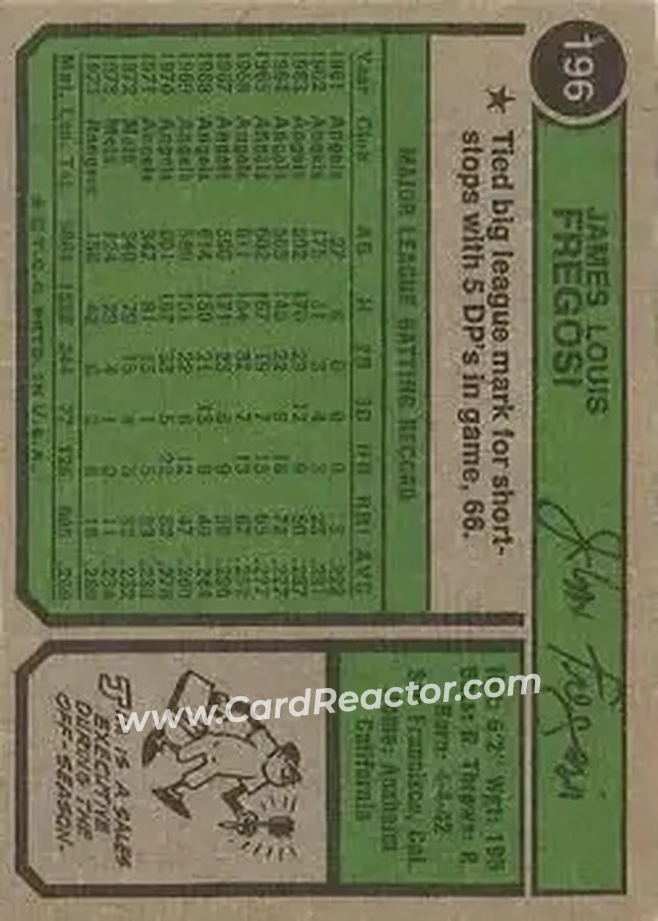 Back of Jim Fregosi