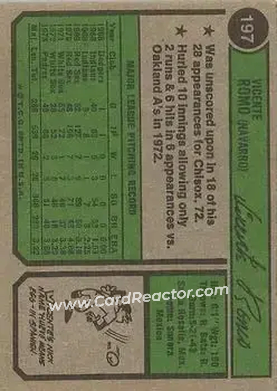 Back of Vicente Romo