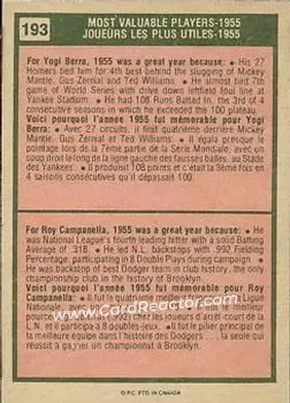 Back of Card #193