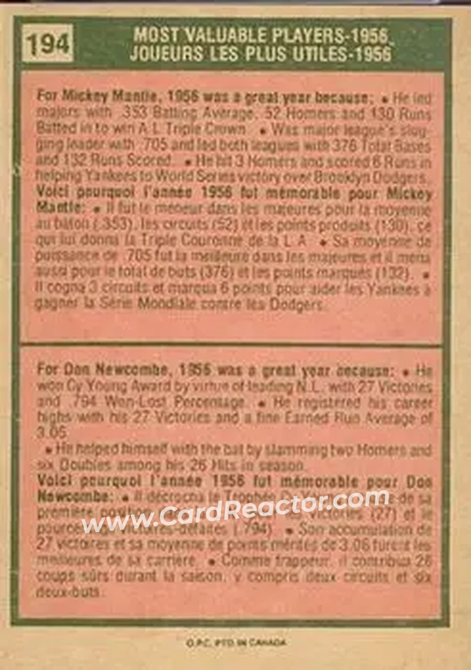 Back of Card #194