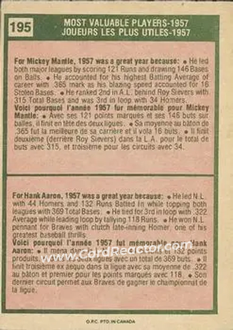 Back of Card #195