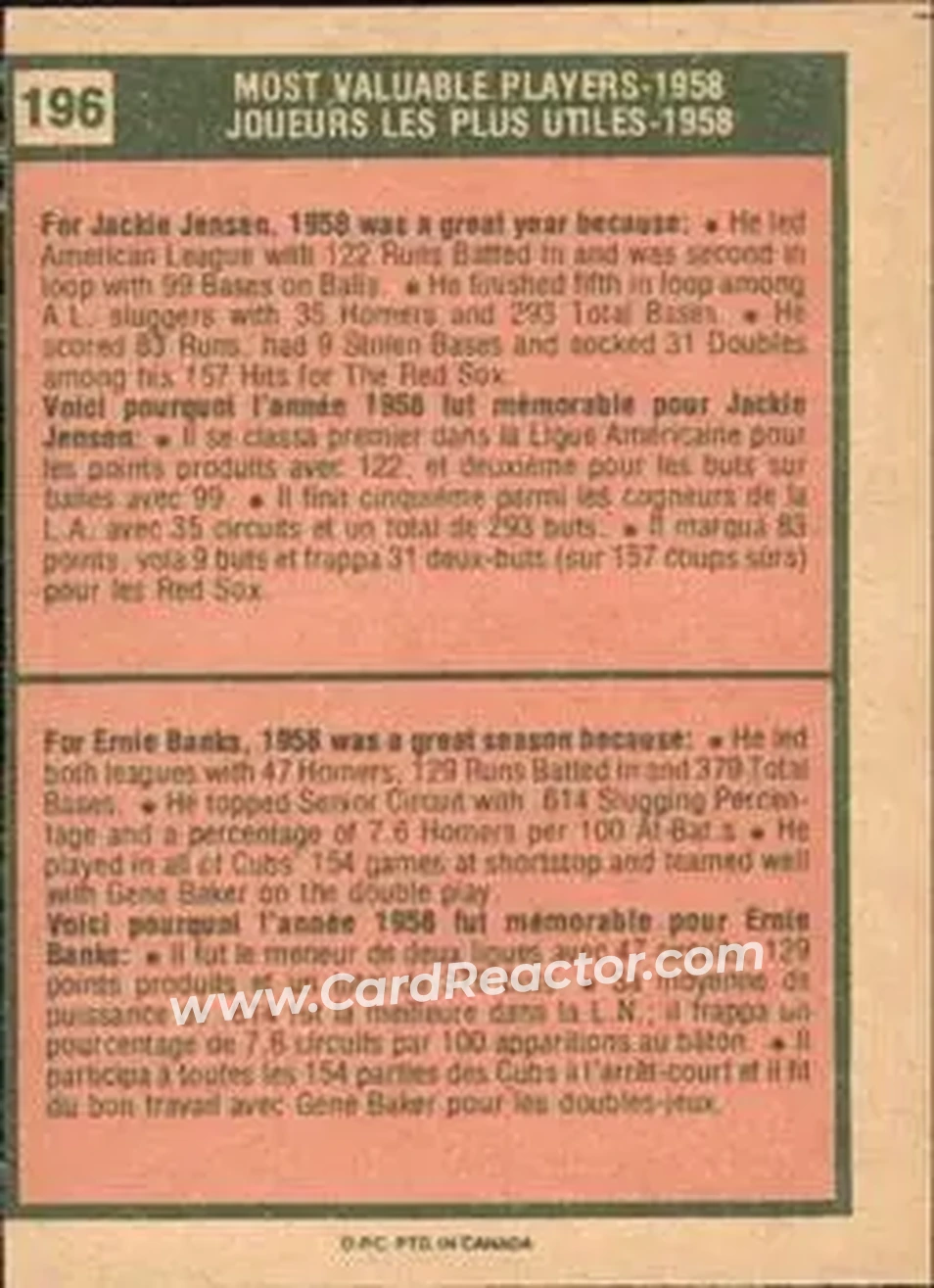 Back of Card #196