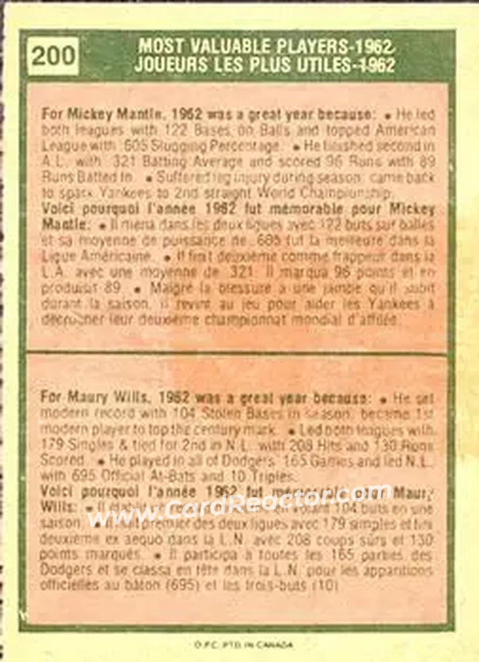 Back of Card #200