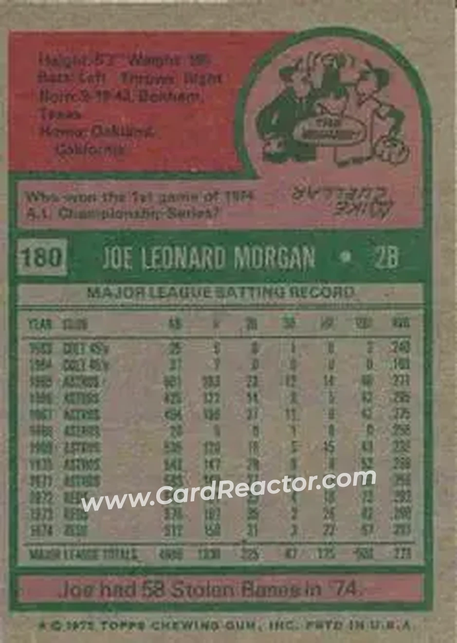 Back of Joe Morgan