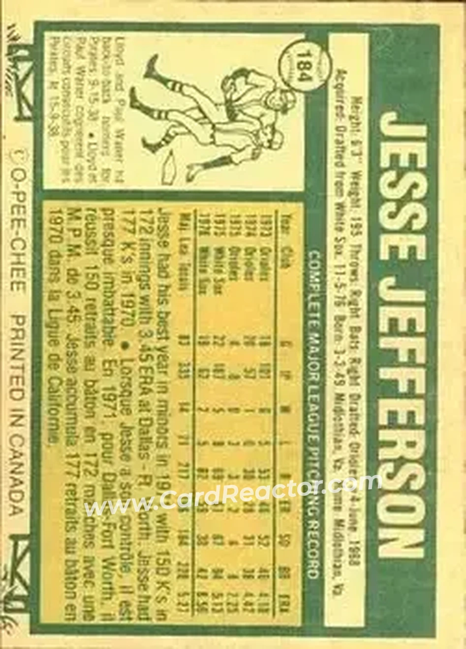 Back of Jesse Jefferson