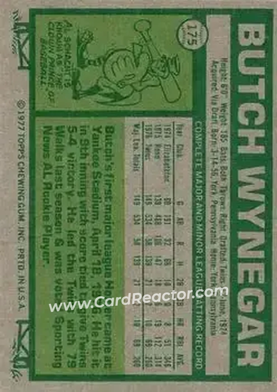 Back of Butch Wynegar