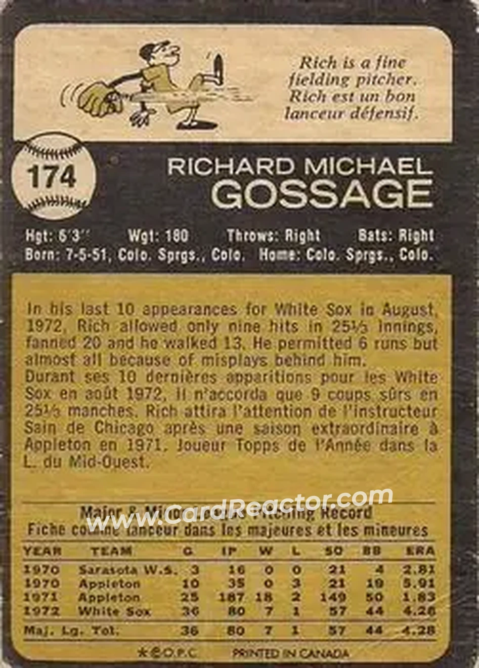 Back of Rich Gossage