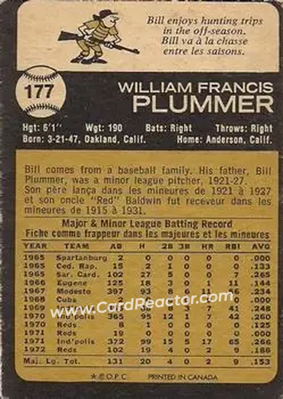 Back of Bill Plummer